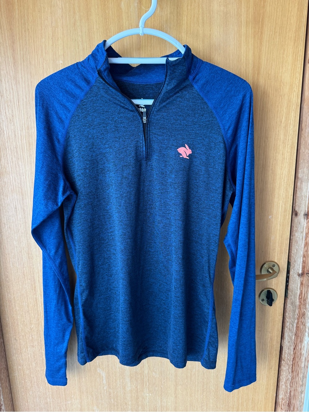 Women’s Long Sleeve Half-Zip Performance Top - Navy with Pink Logo
